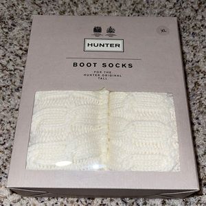 Hunter Original Tall Boot 6 Stitch Cable Knitted Cuff Socks NEW sz XL